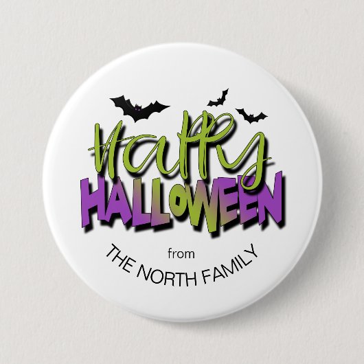 Frohe Halloween Typografie mit Grüner ID685 für Fl Button (Vorderseite)