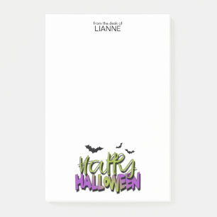 Frohe Halloween Typografie mit Grüner ID685 für Fl Post-it Klebezettel