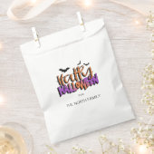 Frohe Halloween Typografie mit Orange/Fledermäuse- Geschenktütchen (Ausgeschnitten)