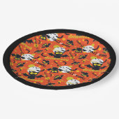 Frohe Halloween Vampire Bat Vollmond Fangs Pappteller (Schrägansicht)