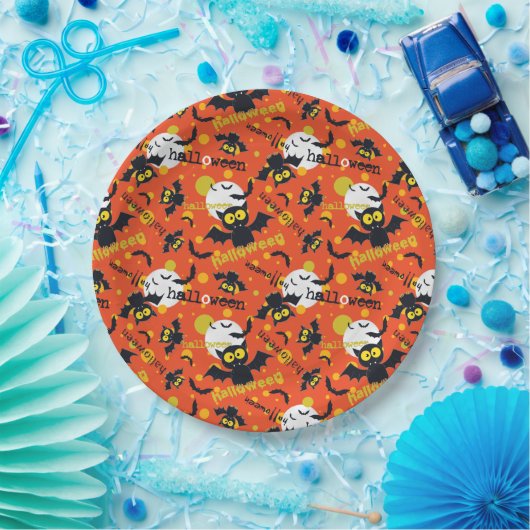 Frohe Halloween Vampire Bat Vollmond Fangs Pappteller (Party)