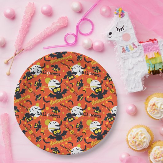 Frohe Halloween Vampire Bat Vollmond Fangs Pappteller (Party)