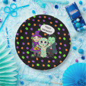 Frohe Halloween Vampire, Hexe, Mummy Polka Dot Pappteller (Party)