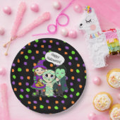Frohe Halloween Vampire, Hexe, Mummy Polka Dot Pappteller (Party)
