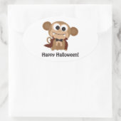 Frohe Halloween! Vampire Monkey Ovaler Aufkleber (Tasche)