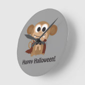 Frohe Halloween! Vampire Monkey Runde Wanduhr (Winkel)
