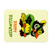 Frohe Halloween! Vintages Owl Gift Magnet (Horizontal)