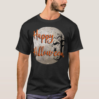 Frohe Halloween-Vollmond-Creepy-Tree mit T-Shirt