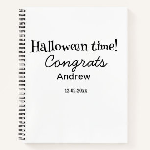 Frohe Halloween-Zeit Name Datum Jahr Abschluss Notizblock
