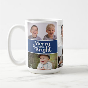 Frohe & Helle Mehrfach-Foto-Feiertags-Blau individ Kaffeetasse