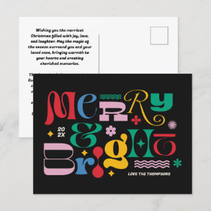 Frohe & Helle Moderne Typ-Mix-Weihnachtspostkarte Feiertagspostkarte