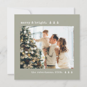 Frohe & Helle Tannenbaum-Schreibmaschine Foto Salb Feiertagskarte