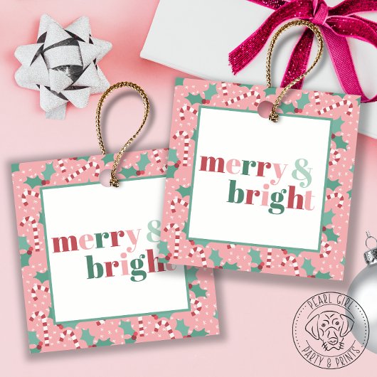 Frohe & helle Zuckerstange Geschenkanhänger