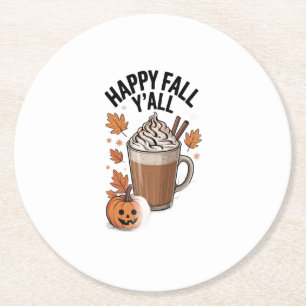 Frohe Herbst euch alle Kürbis-Kaffee-Shotglas Runder Pappuntersetzer