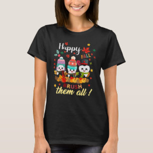 Frohe Herbst-Zahnbürste Sie Alle Dental-Zahnarzt-T T-Shirt