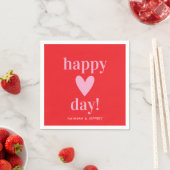 Frohe Herz Tag Rot Pink Valentin Papier Serviette (Beispiel)