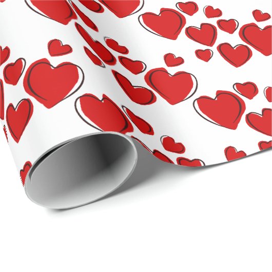 Frohe Herzen Valentinstag Geschenkpapier (Rolleneckpunkt)
