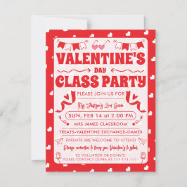 Frohe Herzen Valentinstag Modernes Liebesmuster Einladung