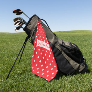 Frohe Herzen Valentinstag Modernes Liebesmuster Golfhandtuch