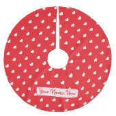 Frohe Herzen Valentinstag Modernes Liebesmuster Polyester Weihnachtsbaumdecke (Vorderseite)