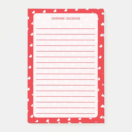 Frohe Herzen Valentinstag Modernes Liebesmuster Post-it Klebezettel (Vorderseite)