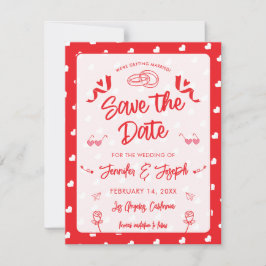 Frohe Herzen Valentinstag Modernes Liebesmuster Save The Date