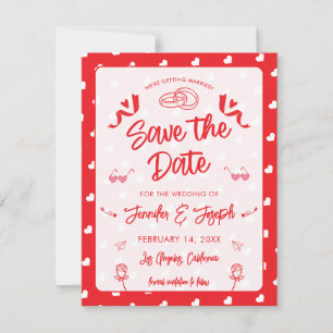 Frohe Herzen Valentinstag Modernes Liebesmuster Save The Date