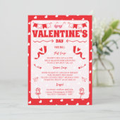Frohe Herzen zum Valentinstag Modernes Liebesmuste Menükarte (Stehend Vorderseite)