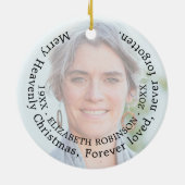 Frohe Himmlische Weihnachts-Foto-Gedenkstätte Keramik Ornament (Hinten)