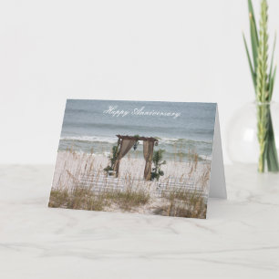 Frohe Hochzeitstagsjubiläum Sandy Beach Hochzeit Karte