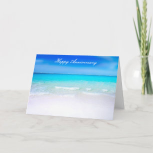 Frohe Hochzeitstagsjubiläum Sandy Beach Hochzeit Karte