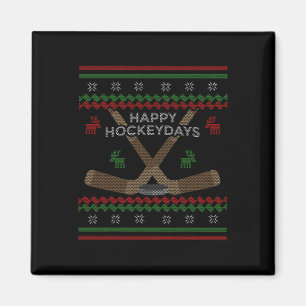 Frohe Hockeytage Hockey Lustiger Hockeyspieler Wei Magnet