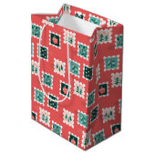 Frohe Holly-Tage Stempel Mittlere Geschenktüte (Rückseite Schrägansicht)