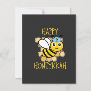 Frohe Honeykkah Honigbiene Chanukka jüdisch Mitteilungskarte