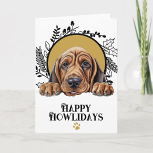 Frohe Howlidays Bluthund Hund Weihnachten