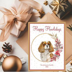 Frohe Howlidays Cavalier King Charles Spaniel Hund Feiertagspostkarte