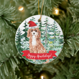 Frohe Howlidays Cavapoo Hunde Weihnachtsbaum Schmu Keramik Ornament