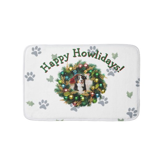 Frohe Howlidays Foto Bild Badematte (Vorderseite)