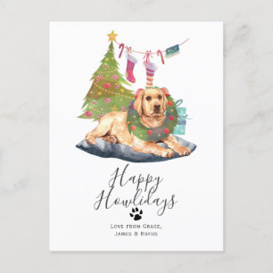 Frohe Howlidays Gelber Labrador Hund Weihnachten