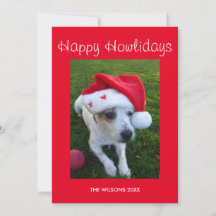 Frohe Howlidays Haustier-Hund-Foto-Urlaubskarte Feiertagskarte