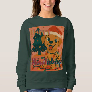 Frohe Howlidays! Lustiger Weihnachtsmann-Hund Sweatshirt