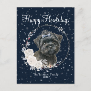 Frohe Howlidays Niedlicher Affenpinscher Hund Feiertagspostkarte