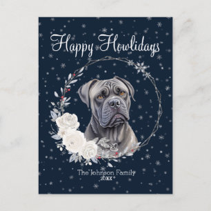 Frohe Howlidays Süße Cane Corso Hund Feiertagspostkarte
