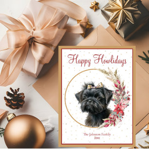 Frohe Howlidays Süßer Affenpinscher Hund Feiertagspostkarte