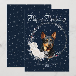 Frohe Howlidays Süßer Dobermann Pinscher Hund Feiertagskarte