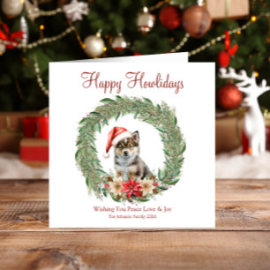 Frohe Howlidays Süßer Husky Hund Feiertagskarte