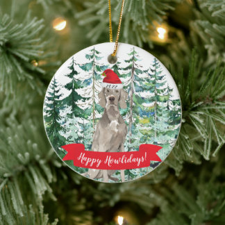 Frohe Howlidays Weimaraner Hund Weihnachtsbaumschm Keramik Ornament