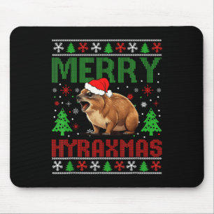 Frohe Hyraxmas Vintage Hyrax hässlicher Weihnachts Mousepad