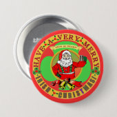 Frohe irische Weihnachten Bufton Button (Vorne & Hinten)