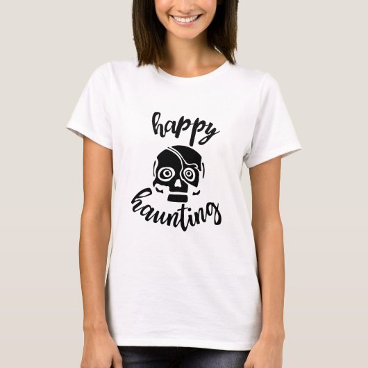 Frohe Jagdskulptur zu Halloween T-Shirt (Vorderseite)